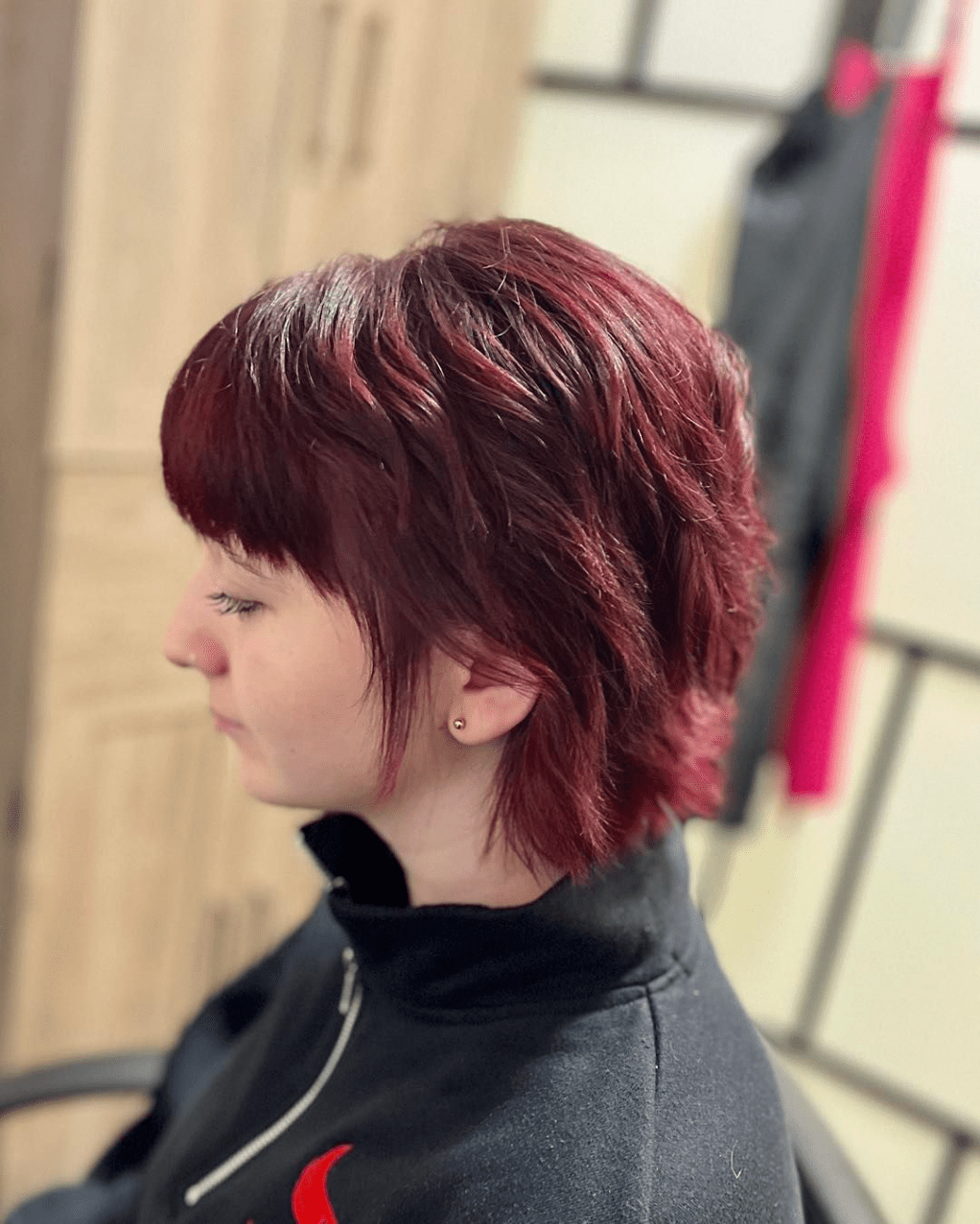 Burgundy Bounce Bold Mullet