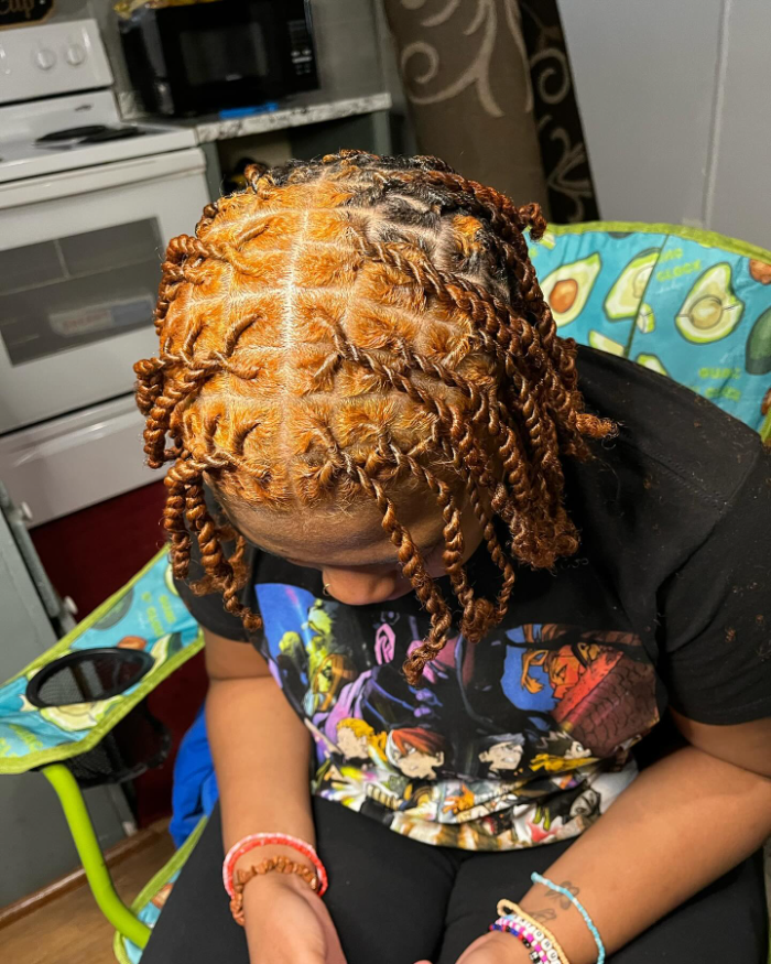 Bold Caramel Crisscross Locs