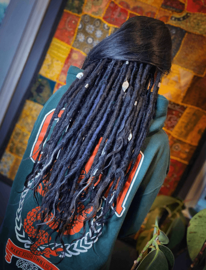 Bold Ebony Locs Adorned