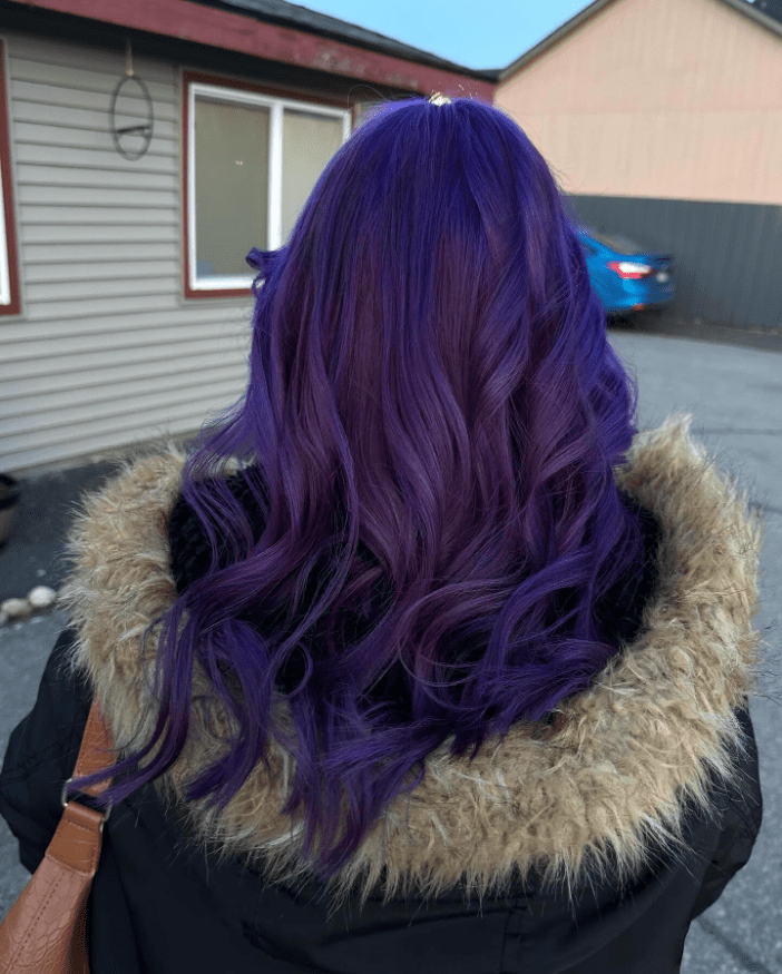 Bold Midnight Purple Waves 