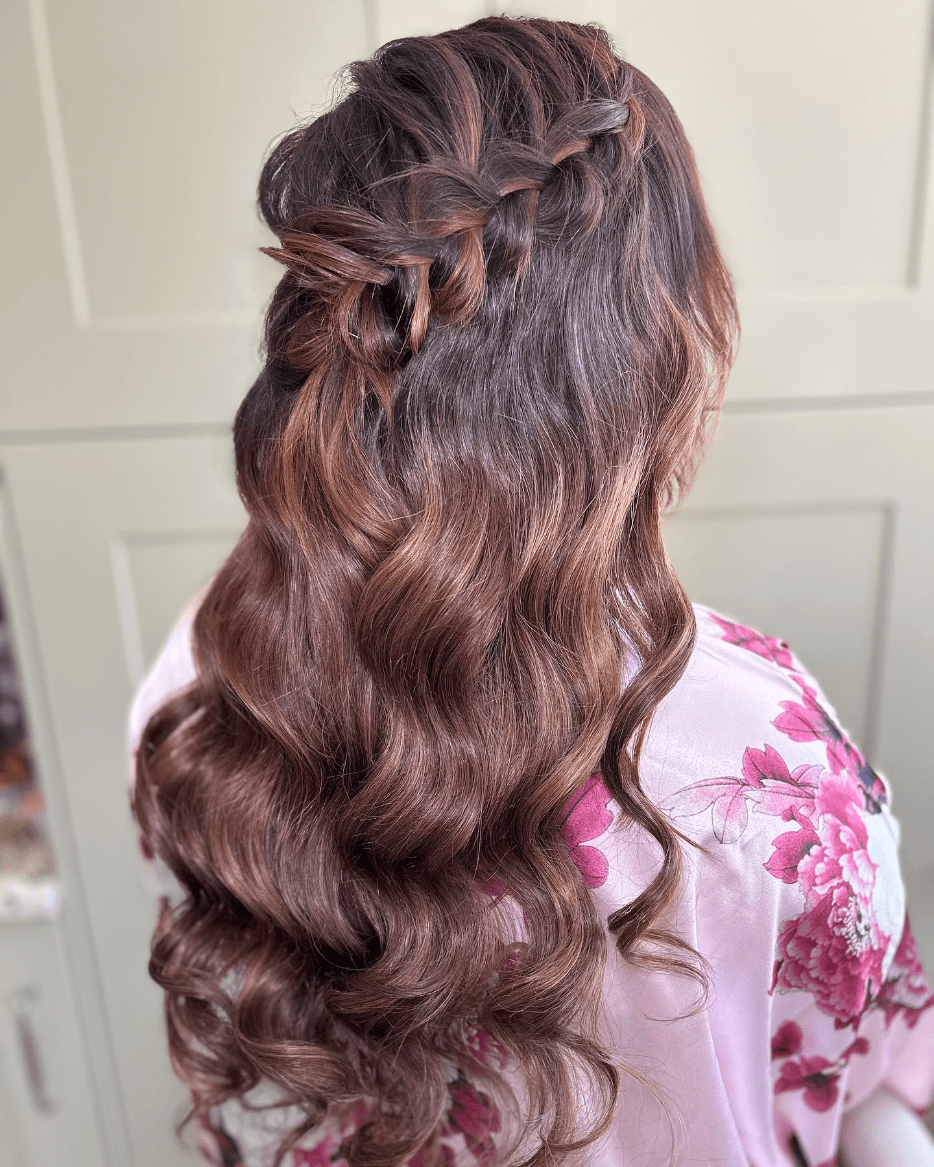 Braided Elegance Amidst Curls