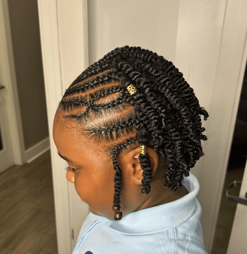 Braided with Curly Twists