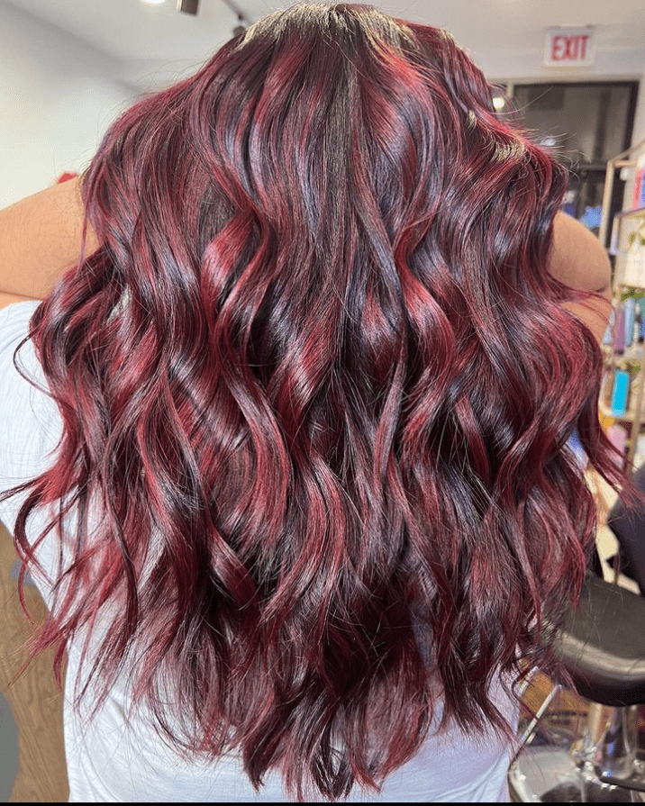 Burgundy Waves of Elegance