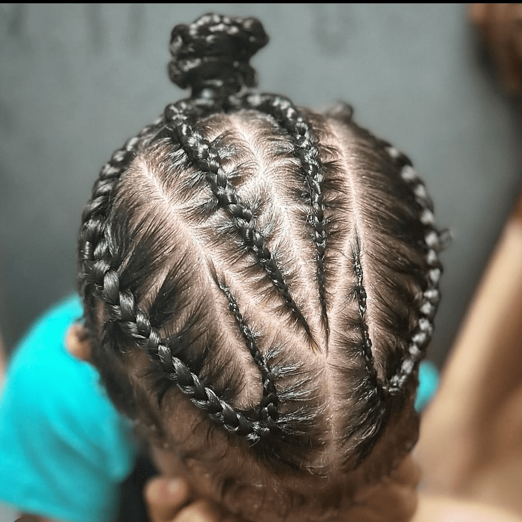 Captivating Cornrows in a Top Knot