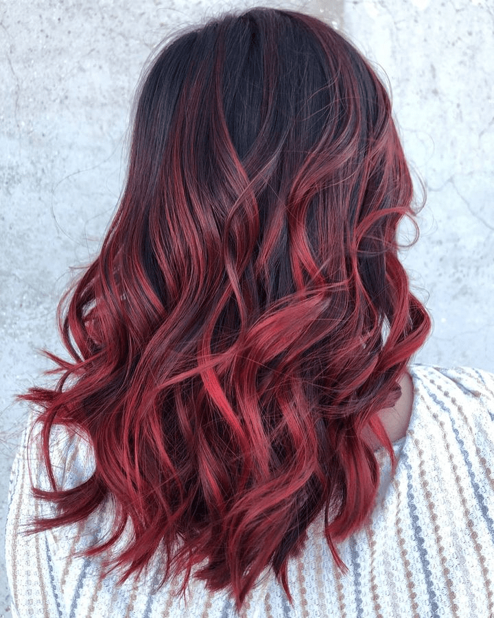 Crimson Flame Ombre Waves