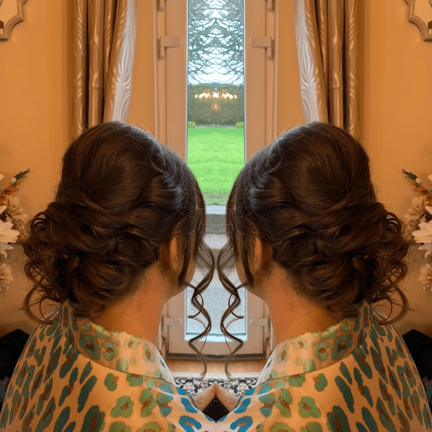 Curly Cascade Updo