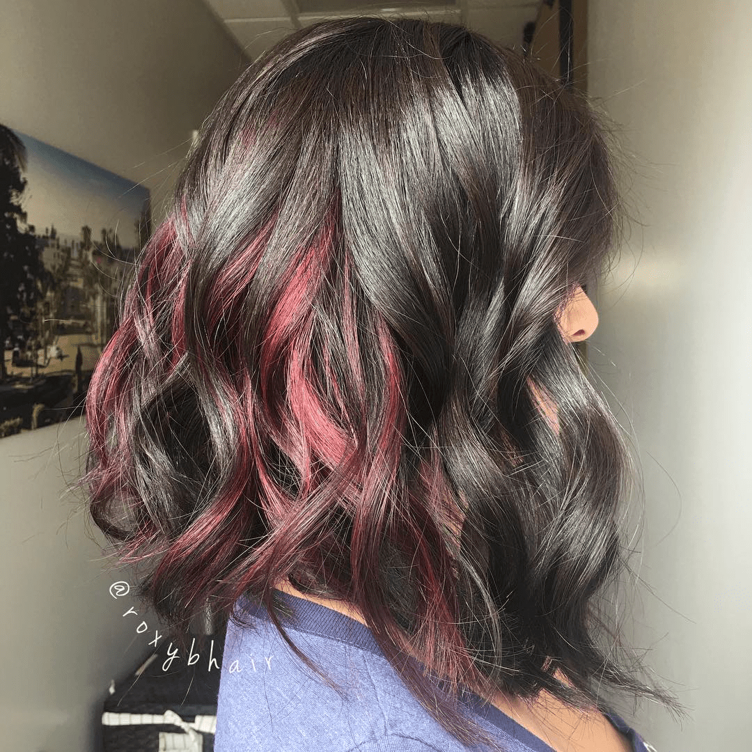 Curly Elegance in Burgundy