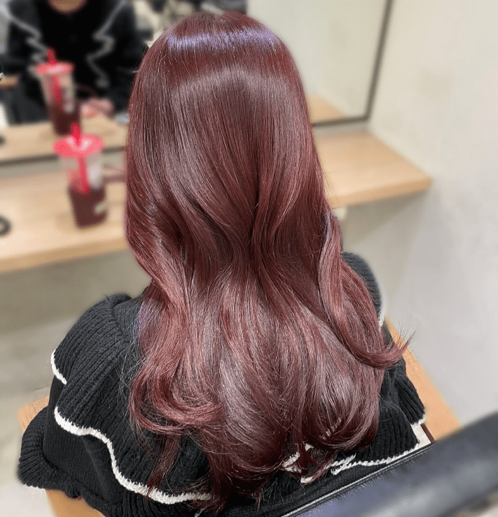 Deep Chocolate Red Waves with a Shiny Finish