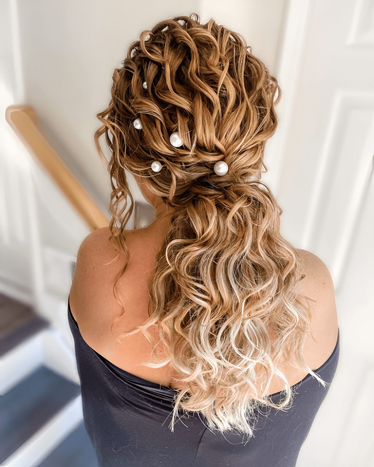 elegant pearl infused ponytail