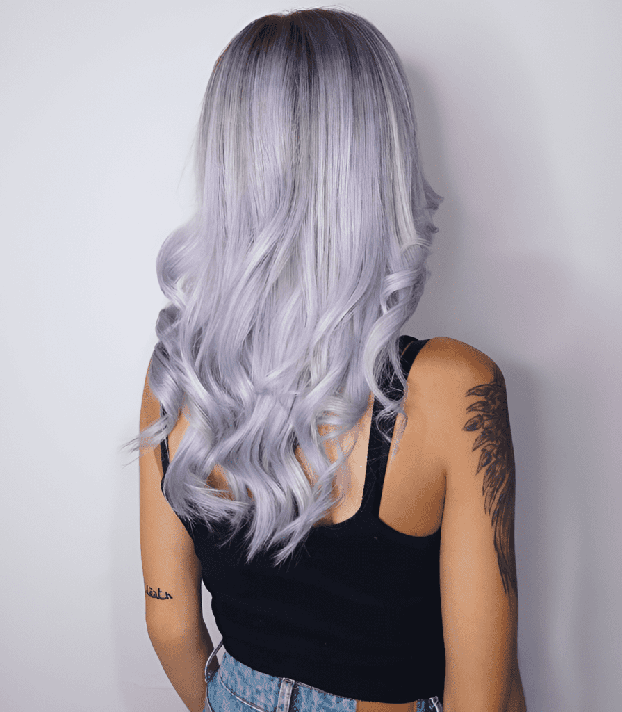 26 Stunning Silver Purple Hairstyles For 2024   Ethereal Silver Purple Waves 895x1024 