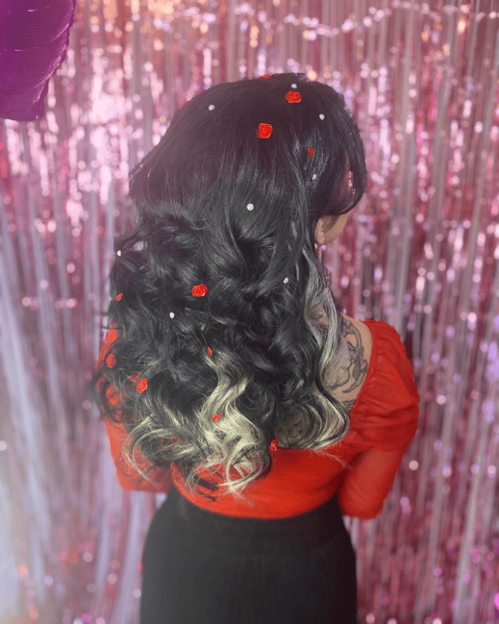 Festive Curls with Shimmering Accents