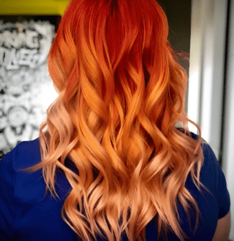 fiery sunset ombre waves