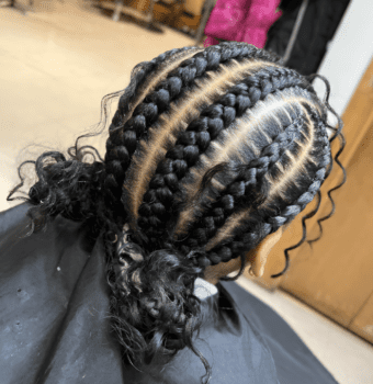 knotless braids with loose wavy ends