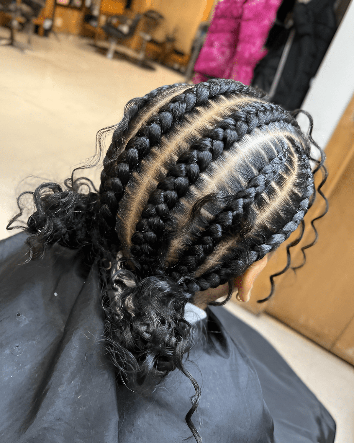 knotless braids with loose wavy ends