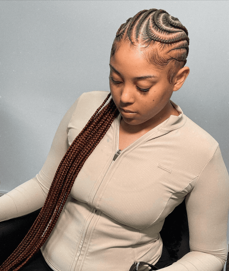  Knotless Braids with Two-Color Variability