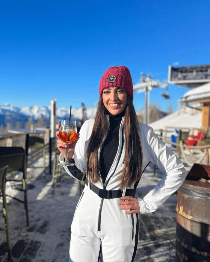 Long Straight Hair with a Cherry-Red Knit Hat