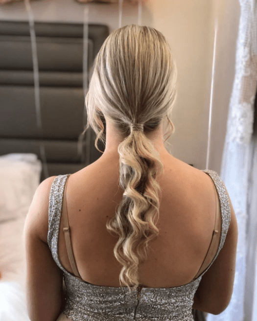 Low Ponytail with Twists and Curls