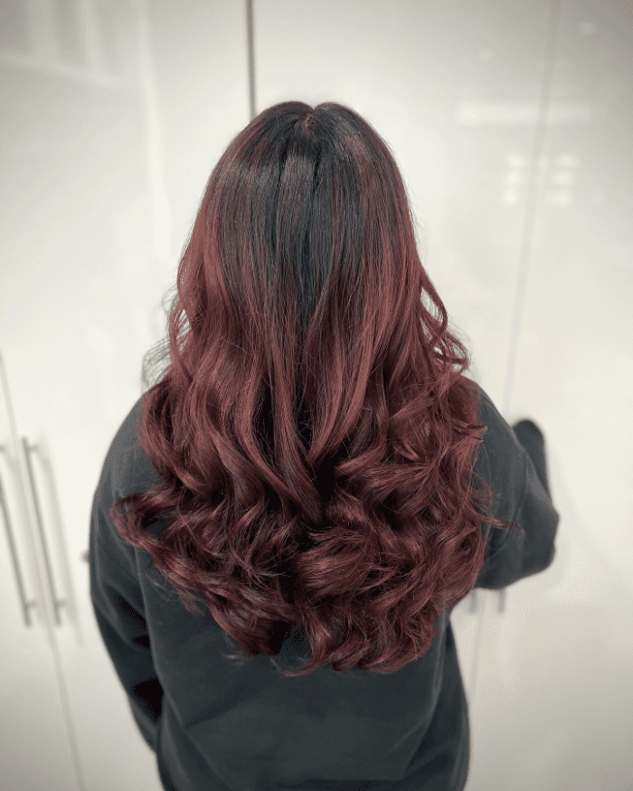 Medium-Length Cut in Decadent Chocolate-Red