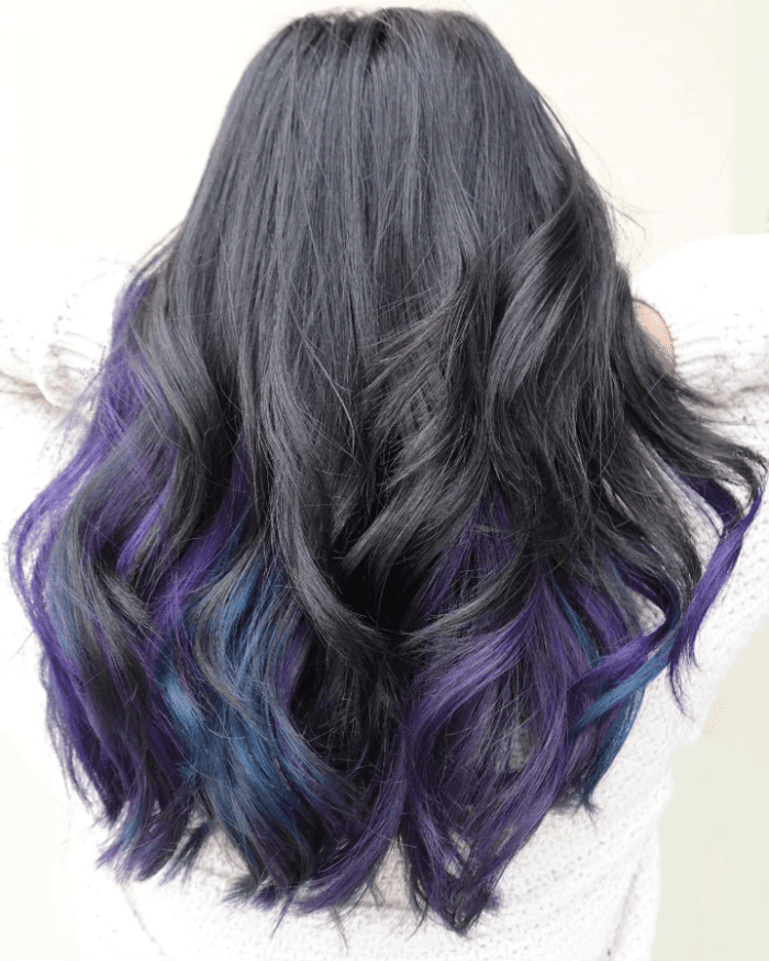 Moody Base Blending into Violet and Blue Highlights