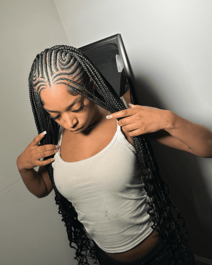 Polished Knotless Braids from Cornrows