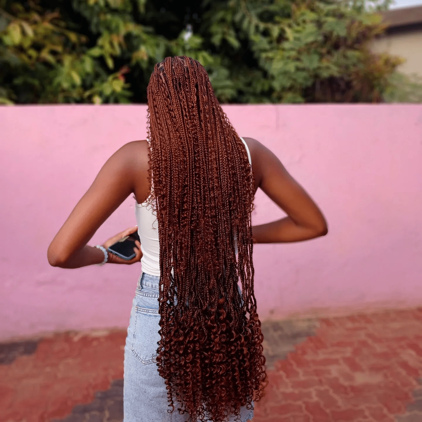 Reddish Goddess Braids 