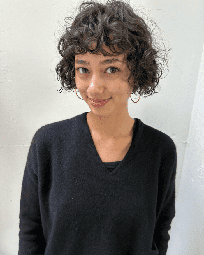 Short Curly Wolfcut 