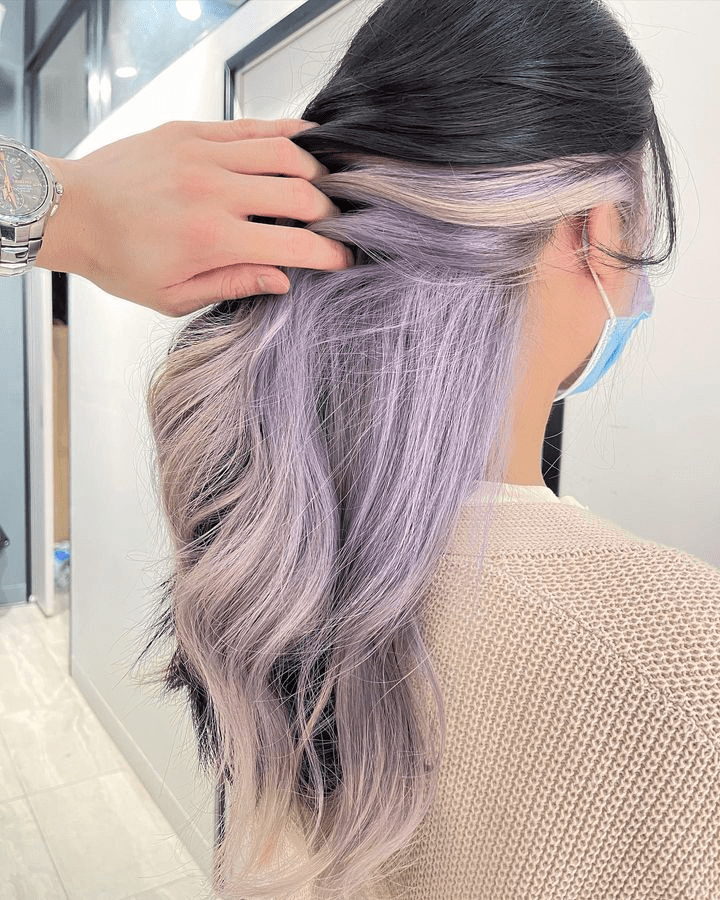 Silver Purple Gradient Waves