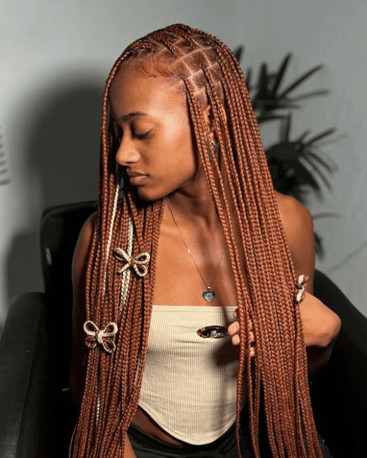 Sleek Braids with Gold Accents