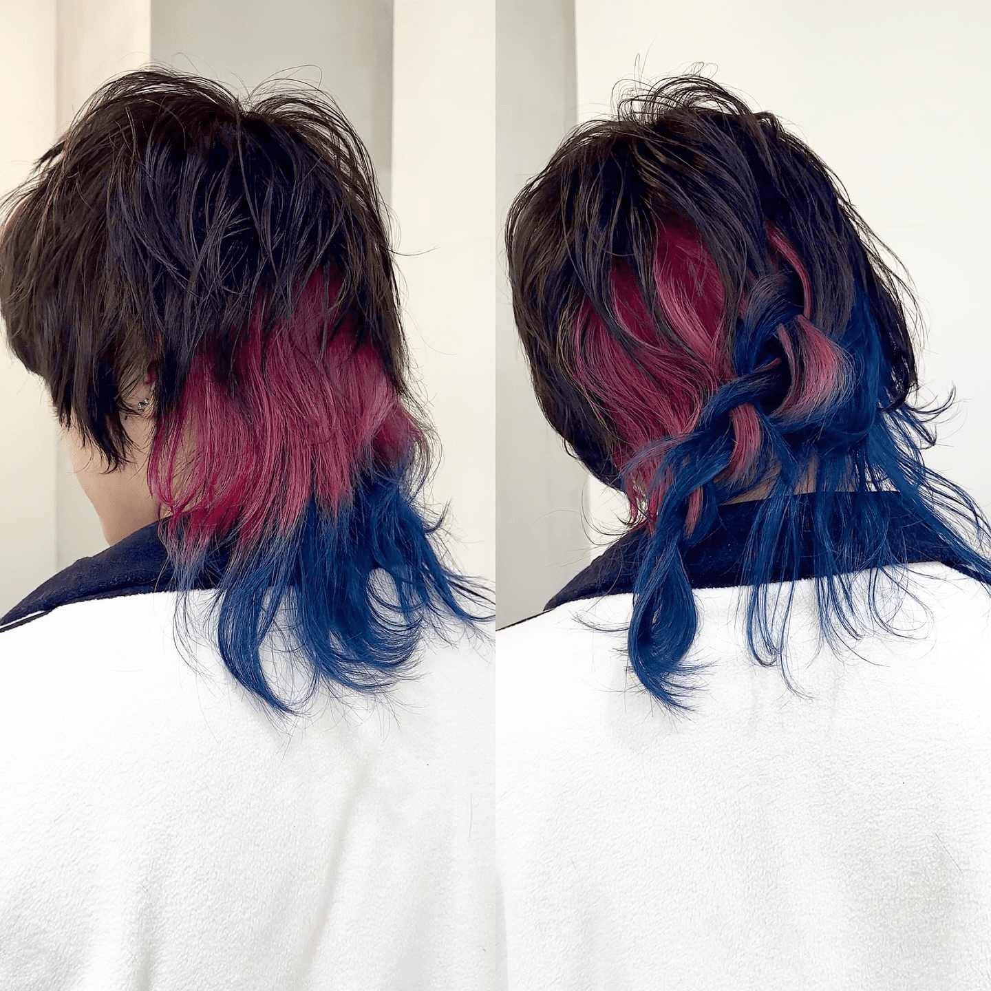 Textured Wolfcut with Bold Colors