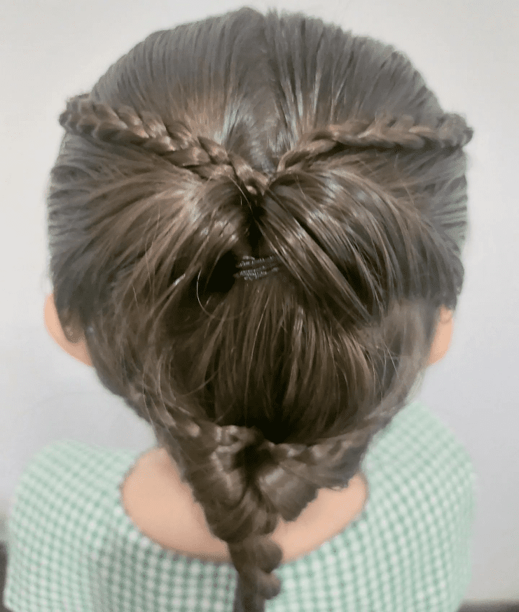 Twin Braids Topknot