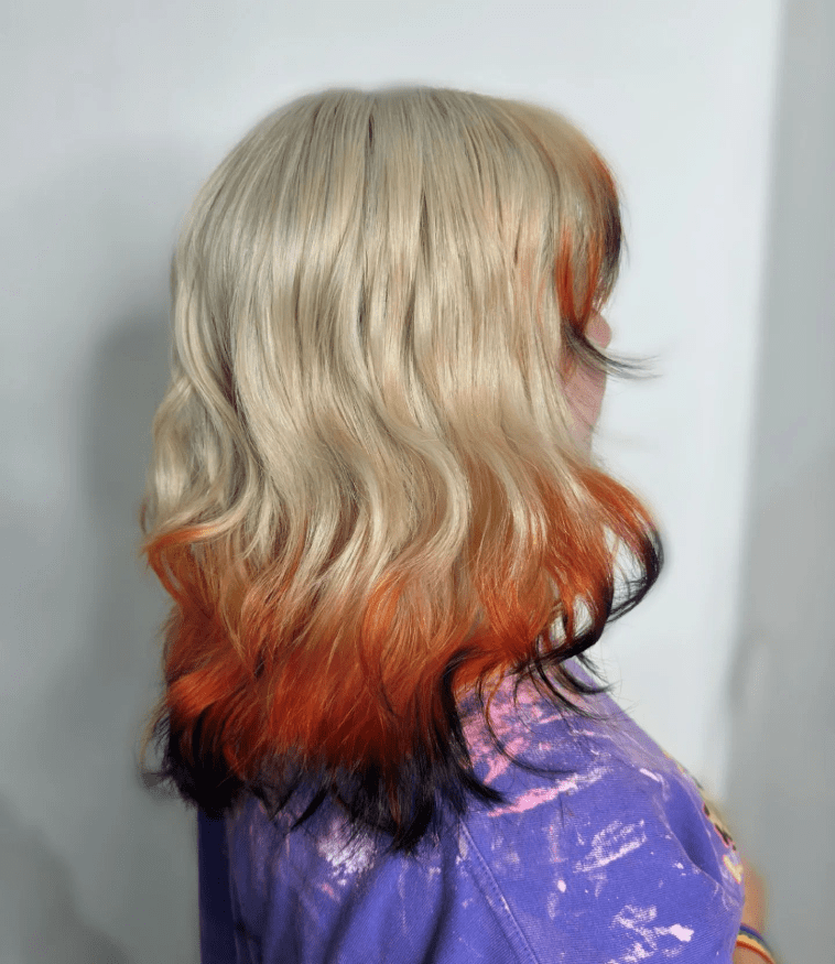 Blonde Roots Fiery Tips