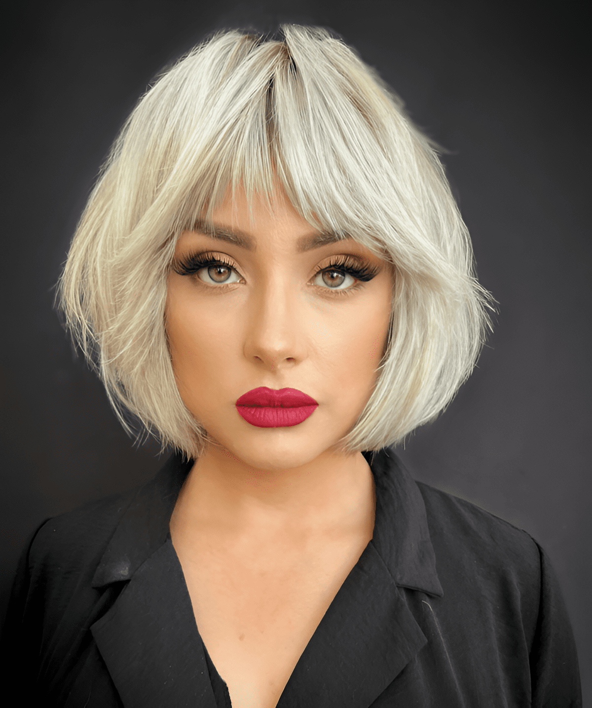 Bold Platinum Textured Bob