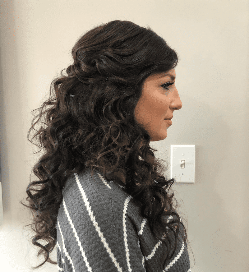 Elegant Curls with Playful Braid