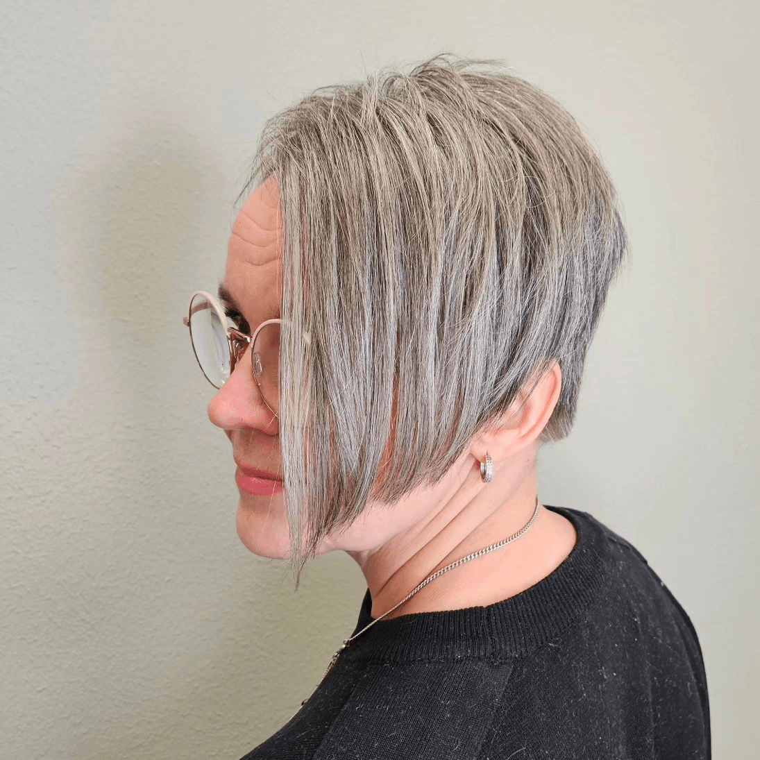 Elegant Salt-and-Pepper Bob