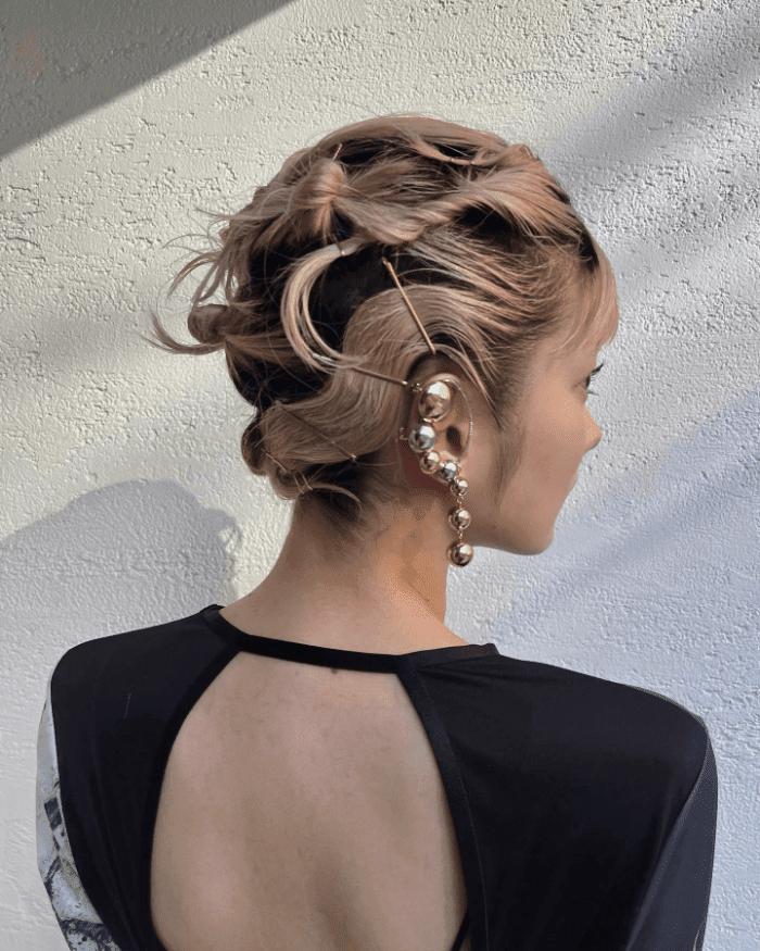 Elegant Twisted Cascade Updo