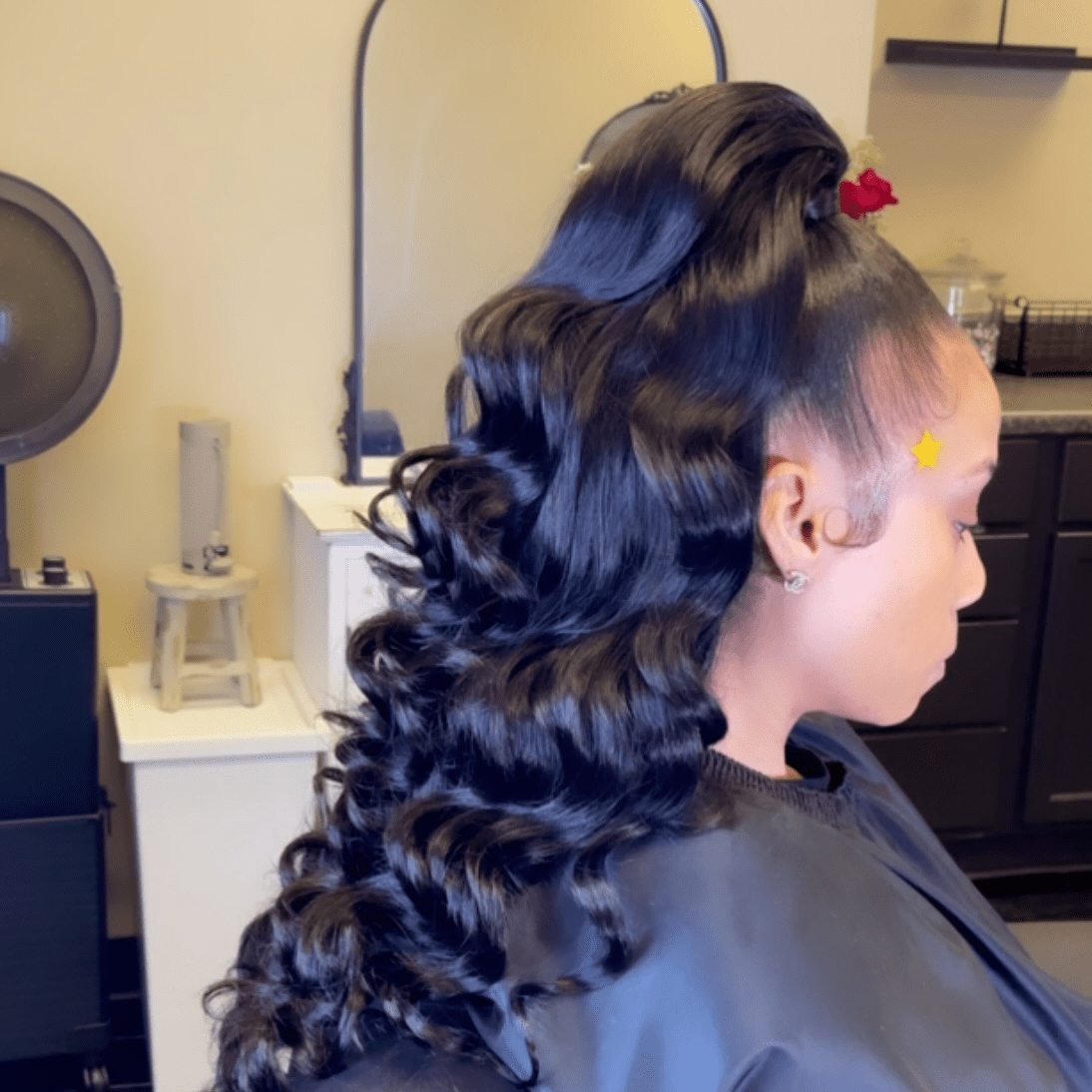 Elevated Curly Ponytail