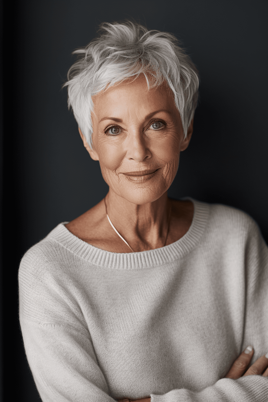 Graceful Gray Pixie Elegance