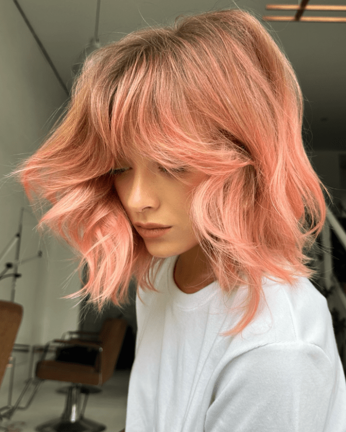 Playful Pink Choppy Bob