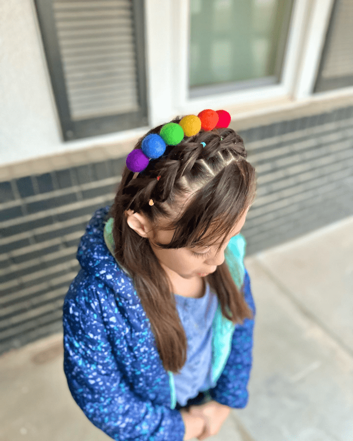 Pom-Pom Braided Playfulness