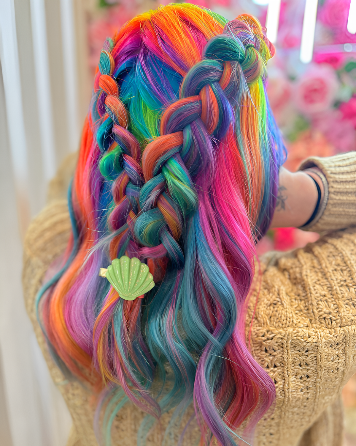 rainbow braids cascade