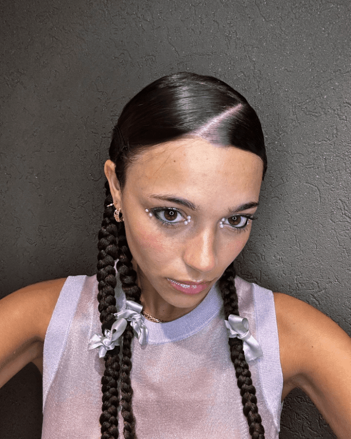 Sleek Braids and Bows