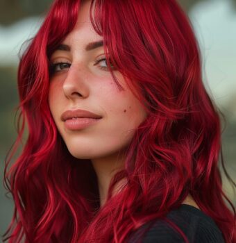 vibrant cherry red hair