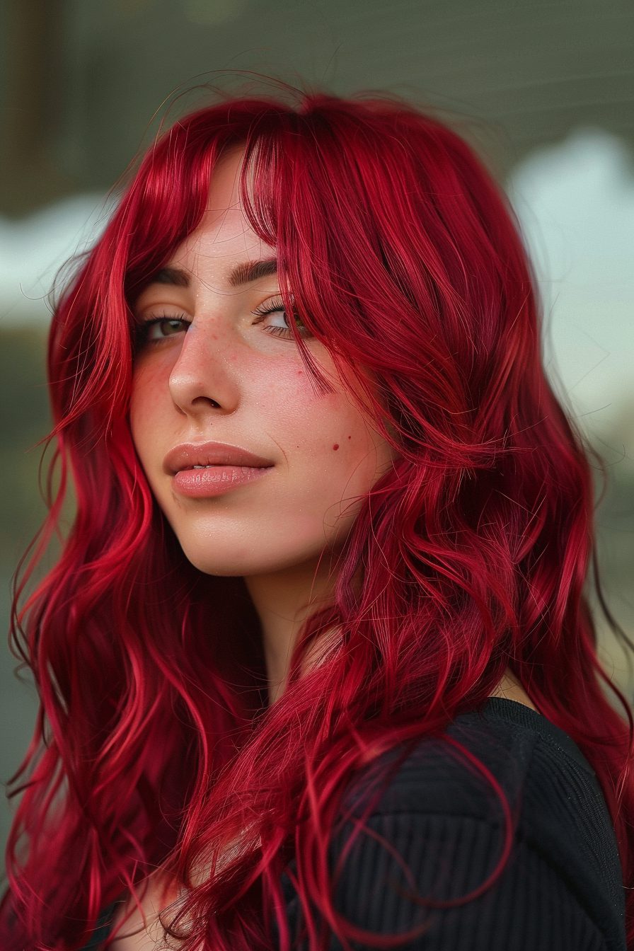 vibrant cherry red hair