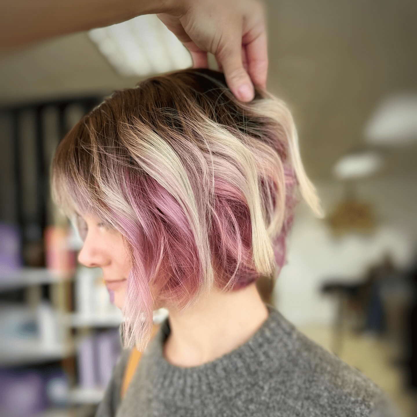 Vibrant Tousled Bob Fusion