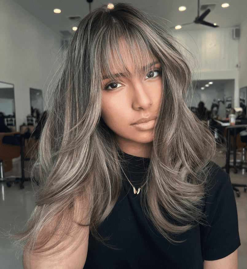 Ash Blonde with Bangs