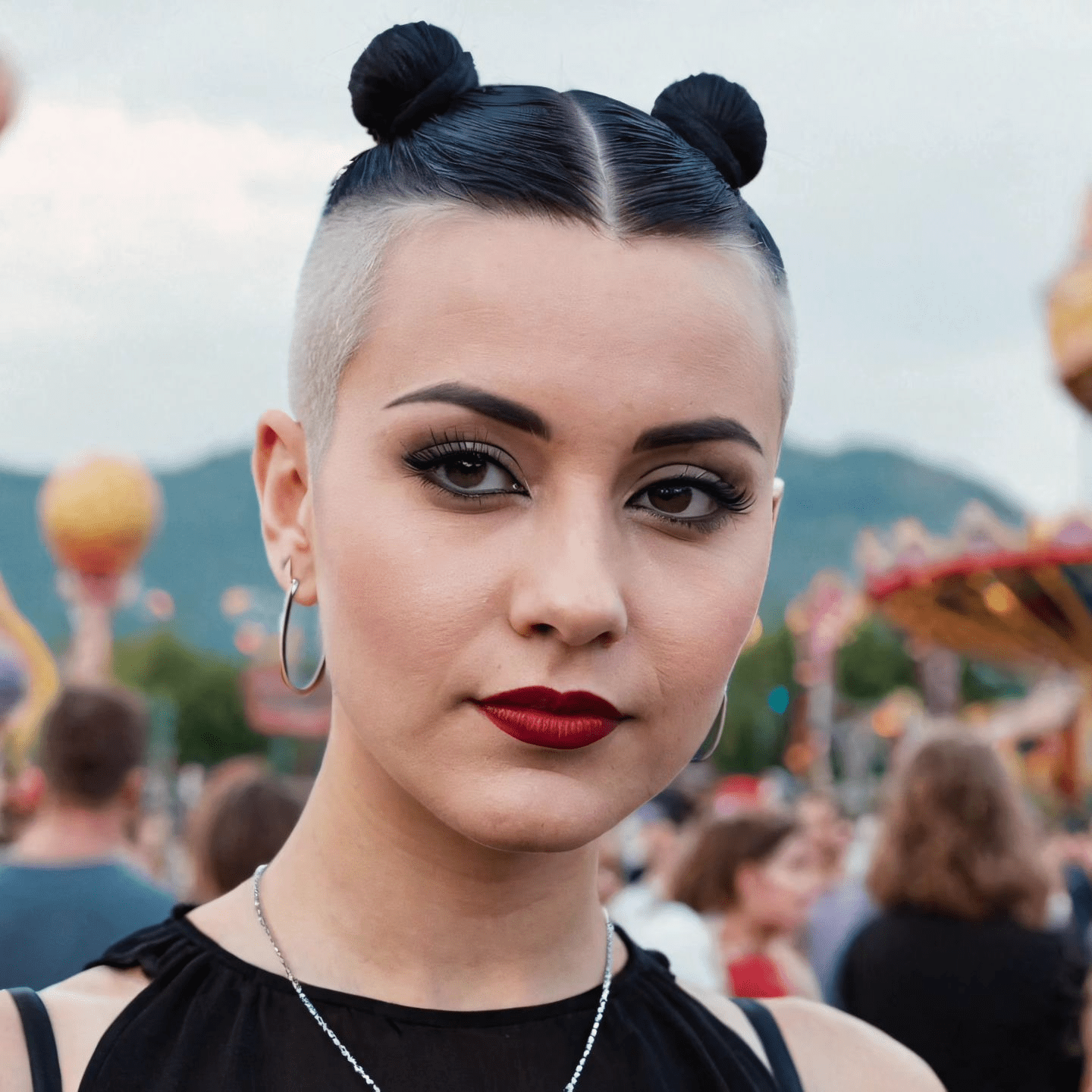 Bold Buns with Buzzed Edge