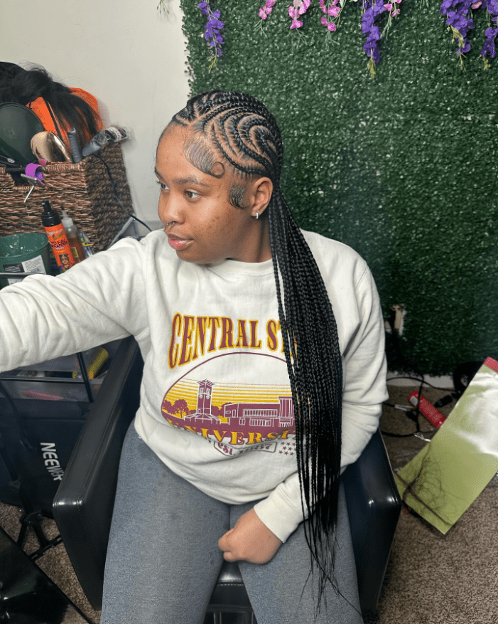 Cornrow Cascade Ponytail