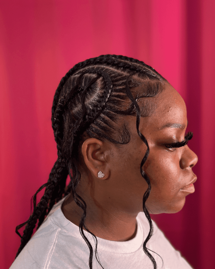 Cornrow Elegance with Swirls