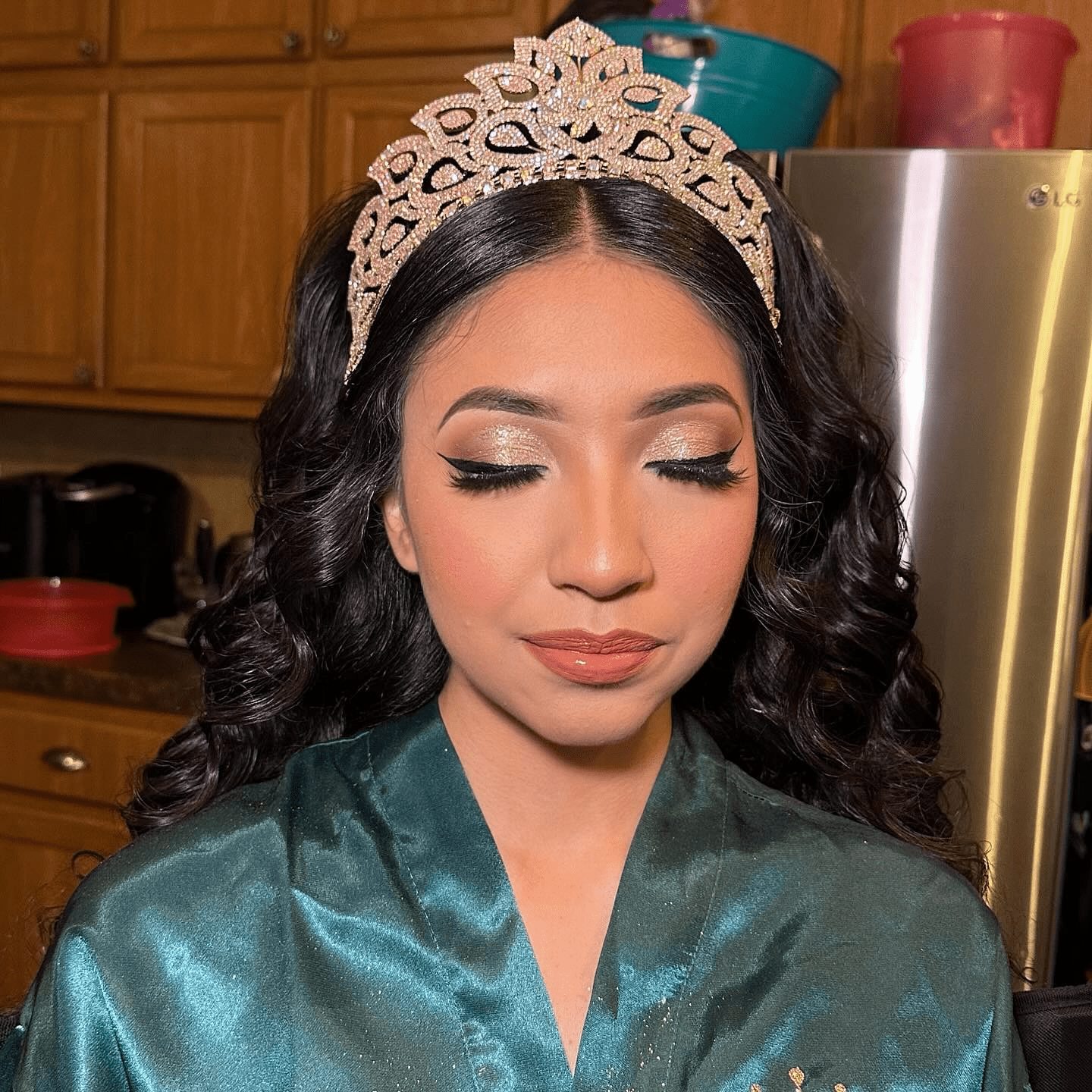 Curls with Regal Tiara