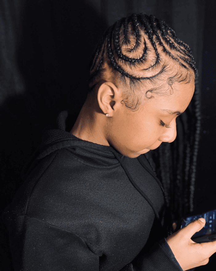 Curved Cornrow Hairstyle